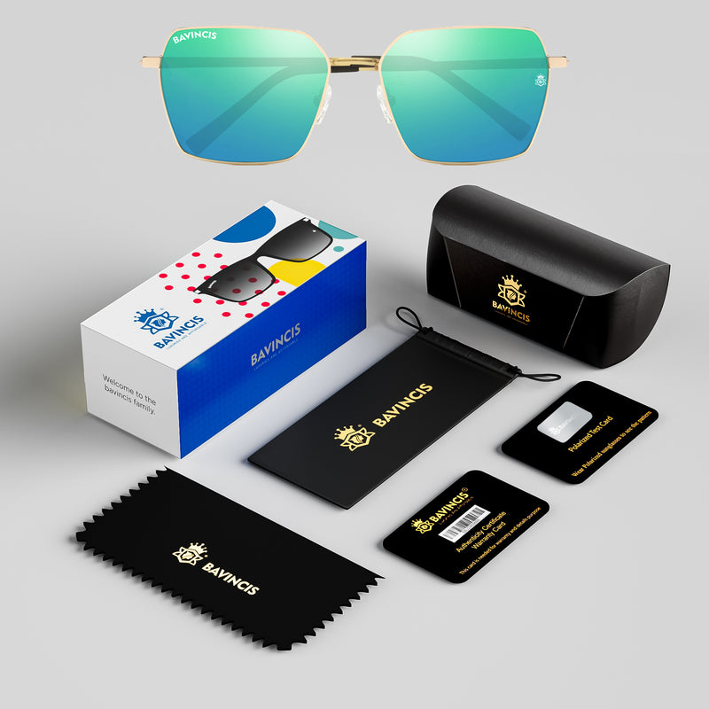 Bavincis The Bond Gold And Aqua Green Edition sunglasses