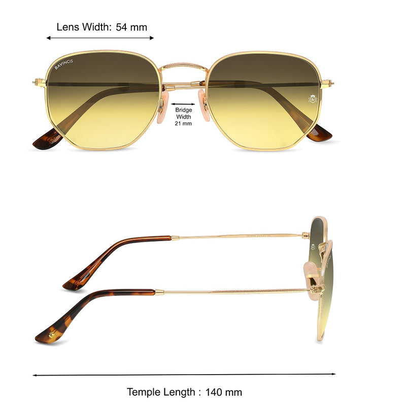 Bavincis Gemini Gold And Green Gradient Edition Sunglasses - BAVINCIS