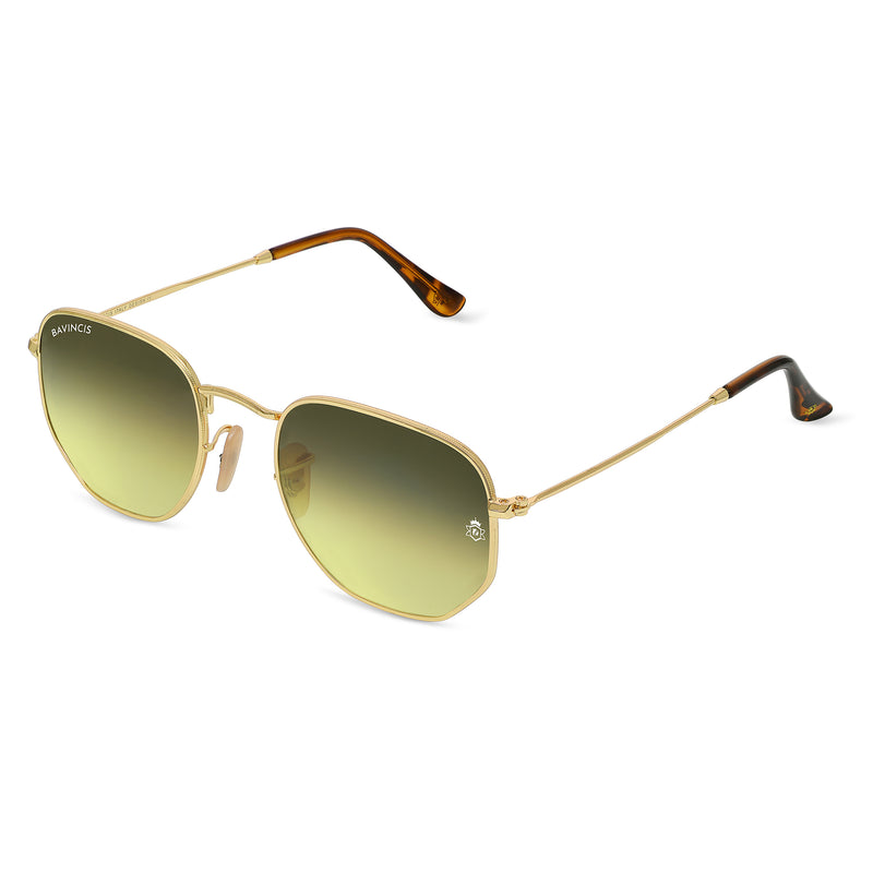 Bavincis Gemini Gold And Green Gradient Edition Sunglasses