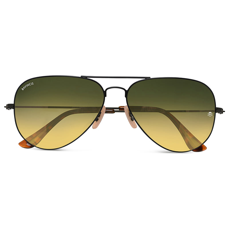 Bavincis Tommy Black And Yellow Green Gradient Edition Sunglasses
