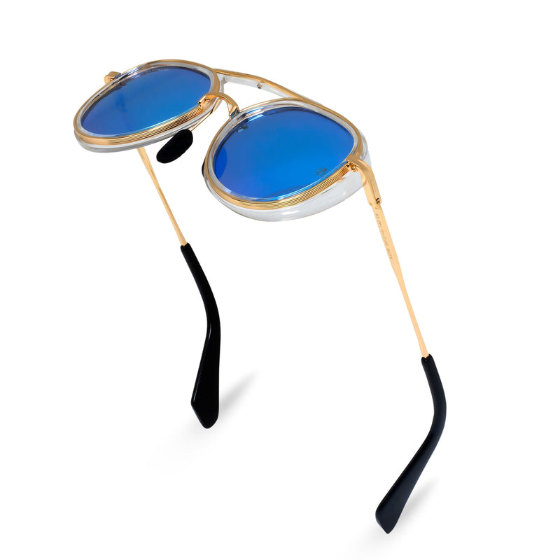 Bavincis Fleets Gold And Blue Mercury Edition Sunglasses
