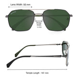 Bavincis Glance Silver And Green Edition Sunglasses