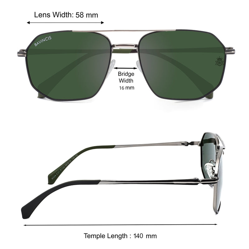 Bavincis Glance Silver And Green Edition Sunglasses