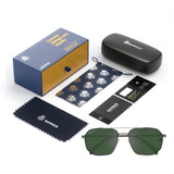 Bavincis Glance Silver And Green Edition Sunglasses