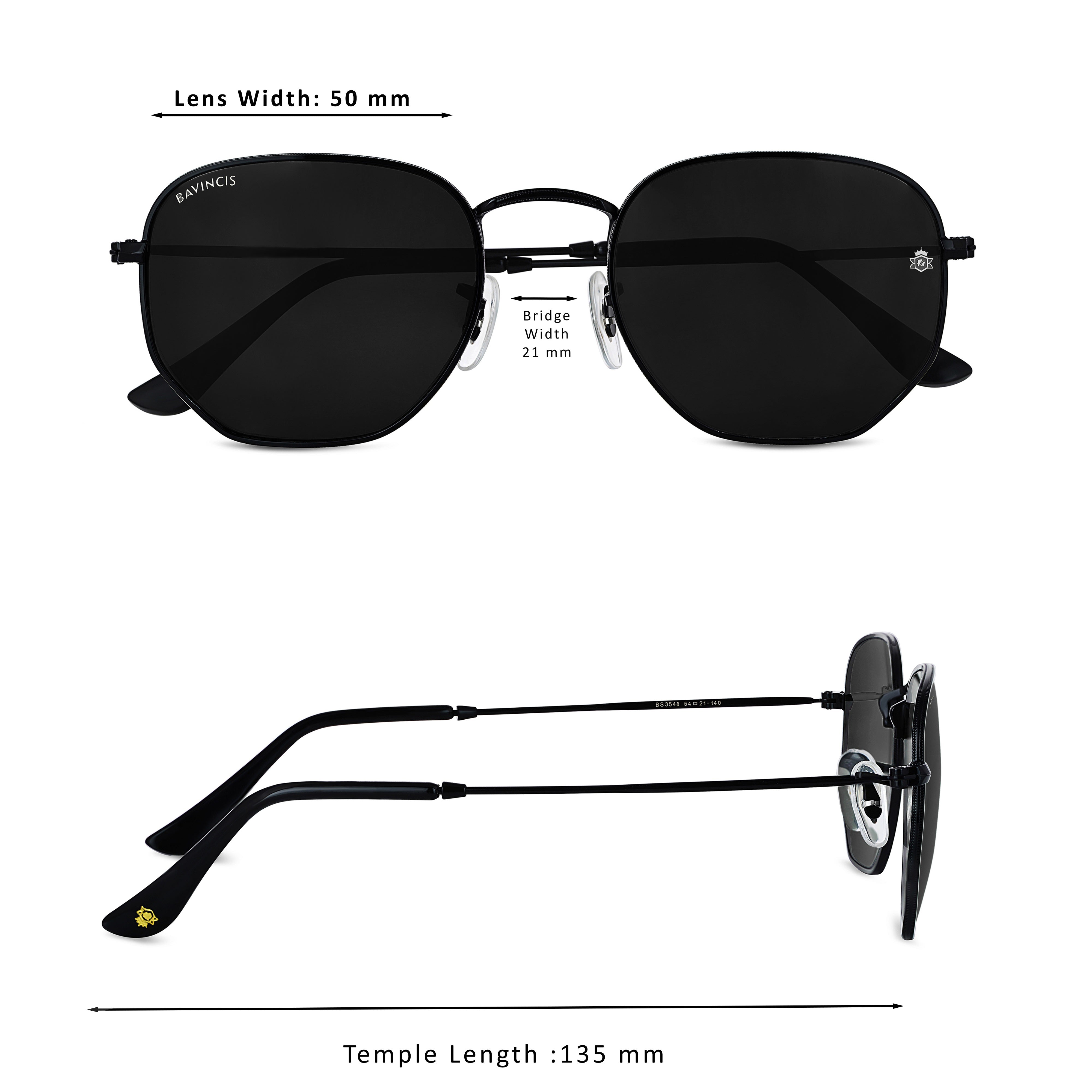 Bavincis Gemini Black And Black Edition Sunglasses