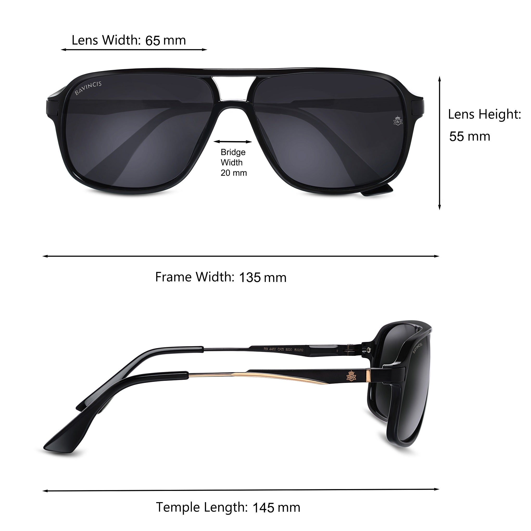 Bavincis Rebel Glossy Black And Black Edition Sunglasses - BAVINCIS