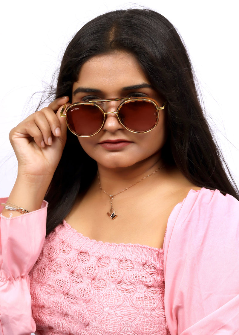 Bavincis Fleets Gold And Brown Gradient Edition Sunglasses