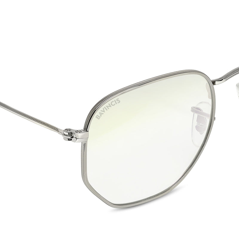 Bavincis Gemini silver and White AntiRay Edition Sunglasses