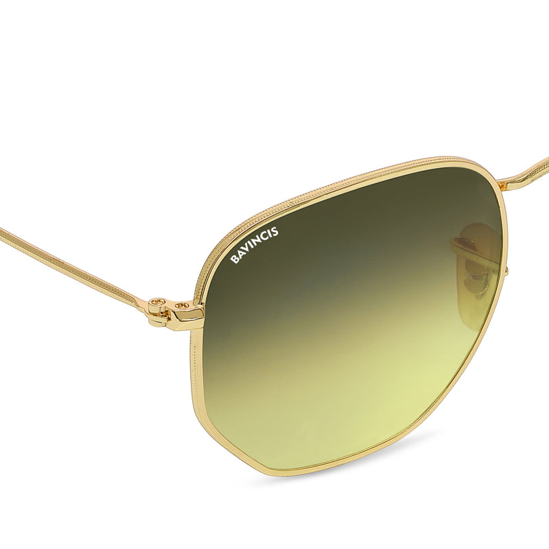 Bavincis Gemini Gold And Green Gradient Edition Sunglasses