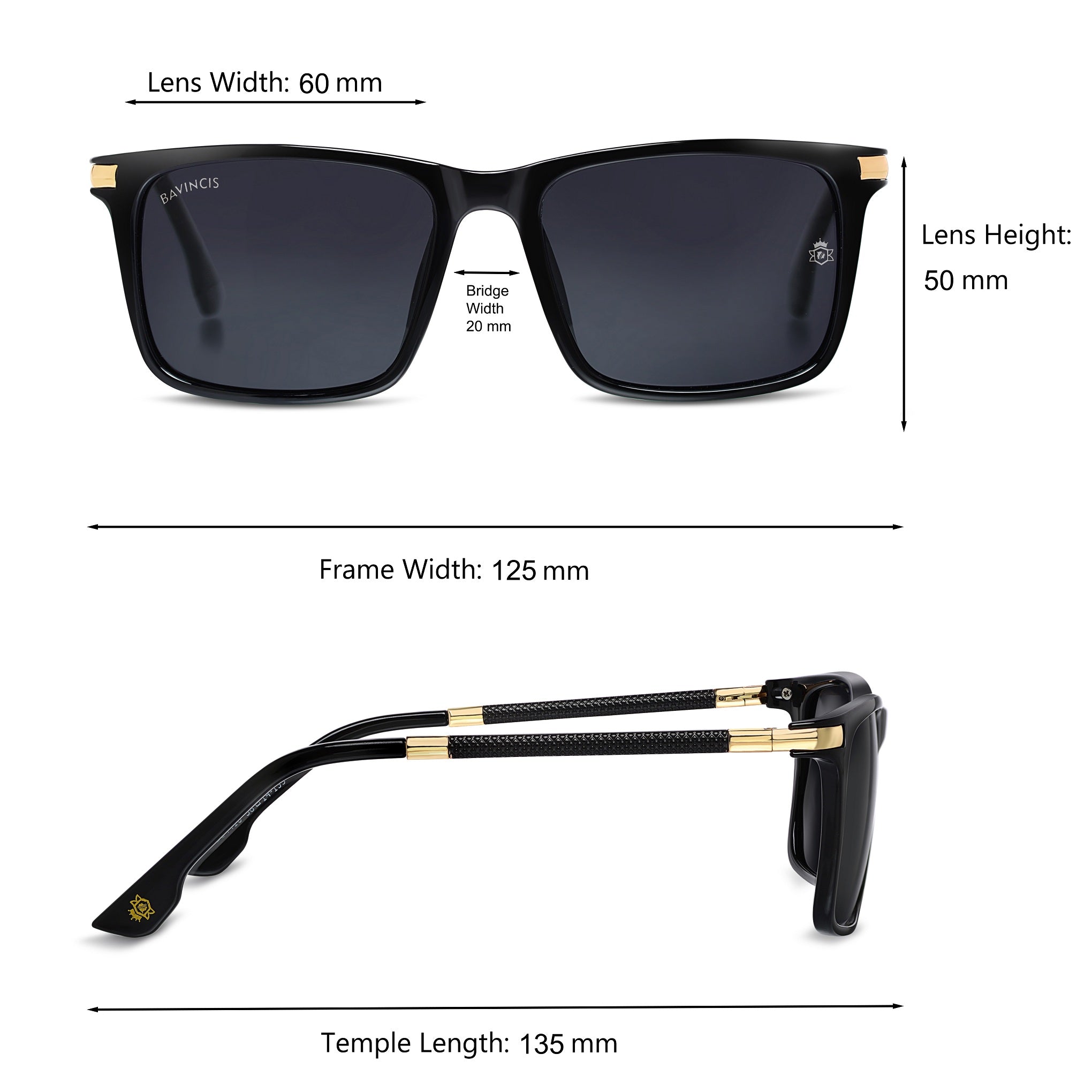 Bavincis Milano Glossy Black And Black Edition Sunglasses - BAVINCIS