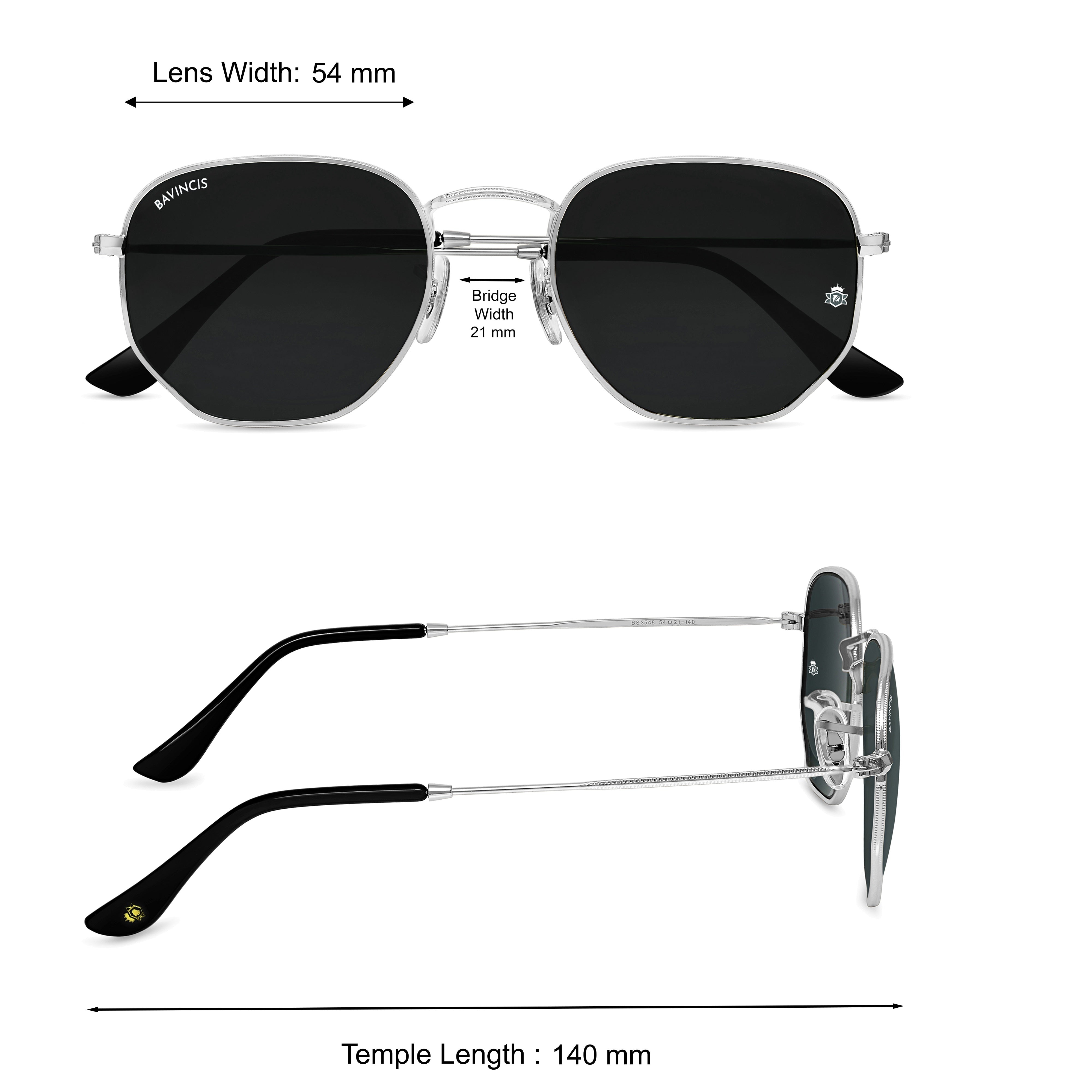 Bavincis Gemini Silver And Black Edition Sunglasses