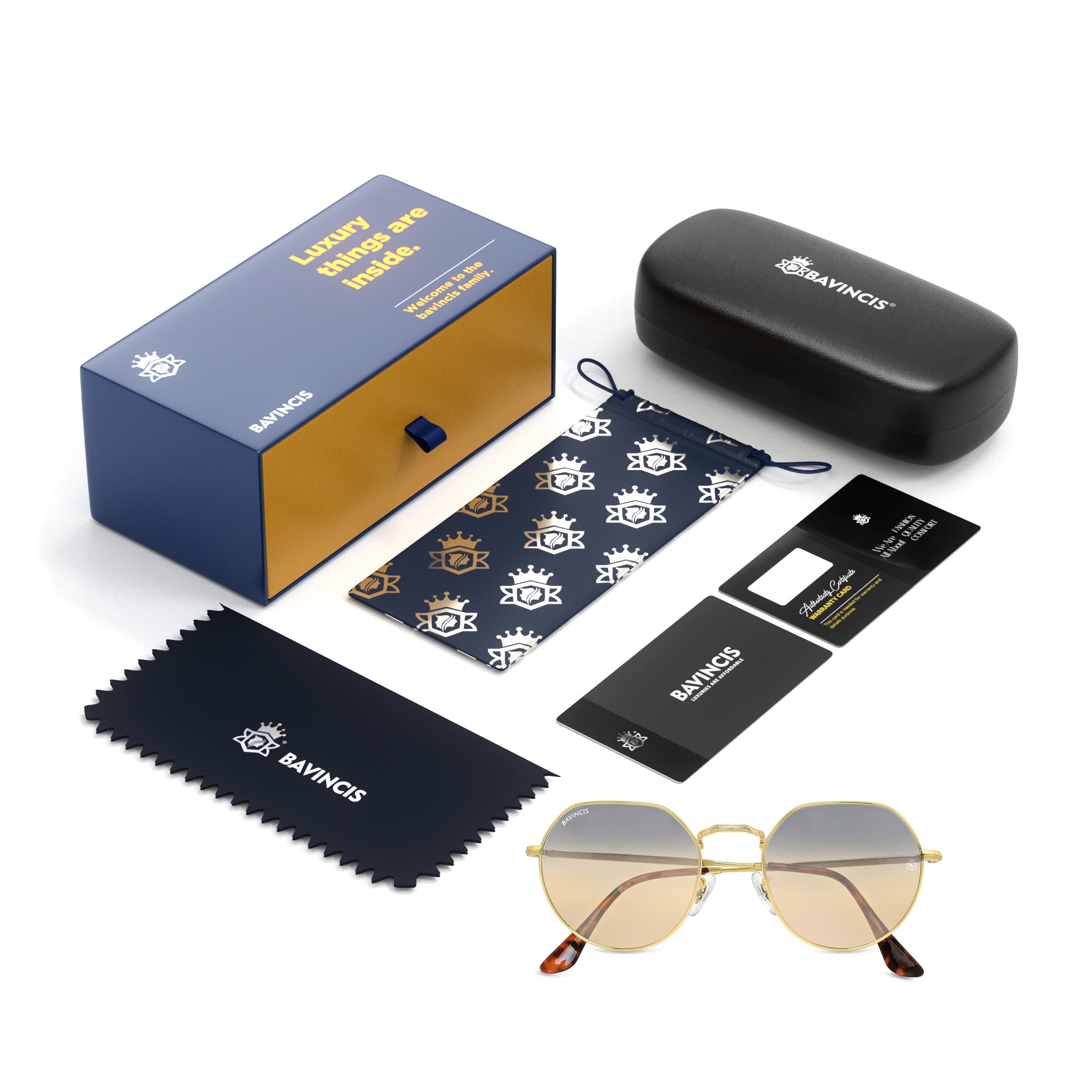 Bavincis Cooper Gold And Blue-Brown Gradient Edition Sunglasses