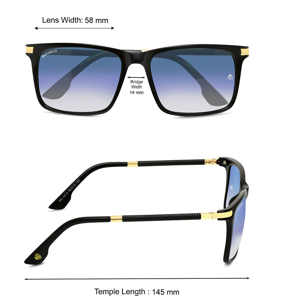 Bavincis Milano Black And Blue Gradiant Edition Sunglasses - BAVINCIS