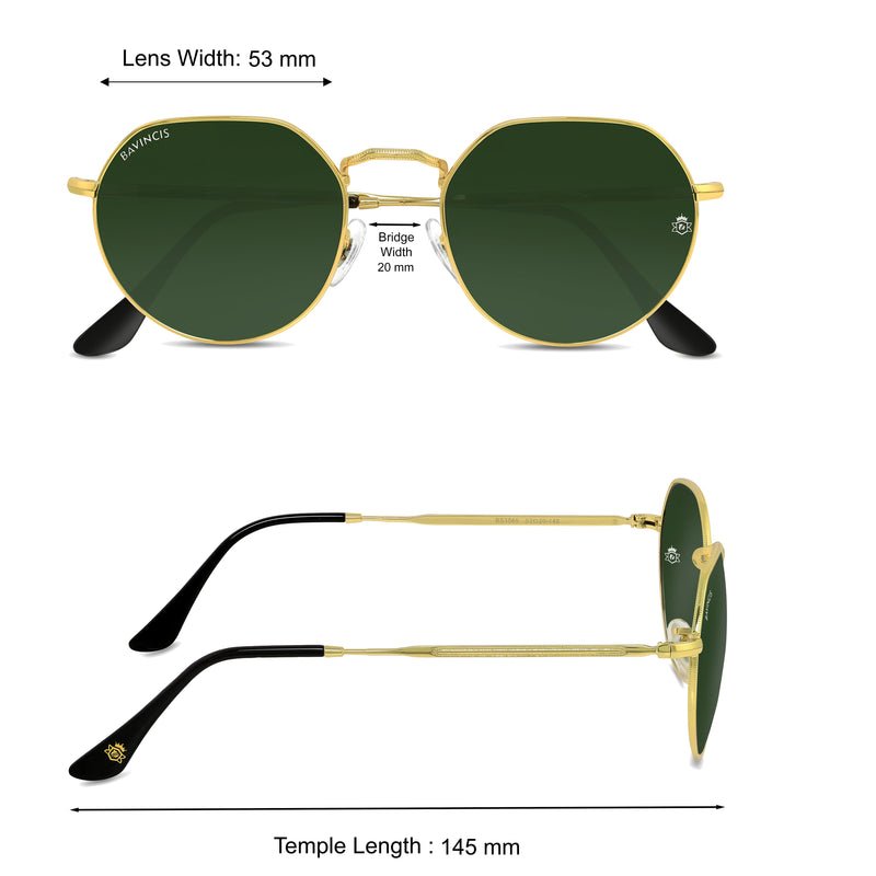 Bavincis Cooper Gold And Green Edition Sunglasses