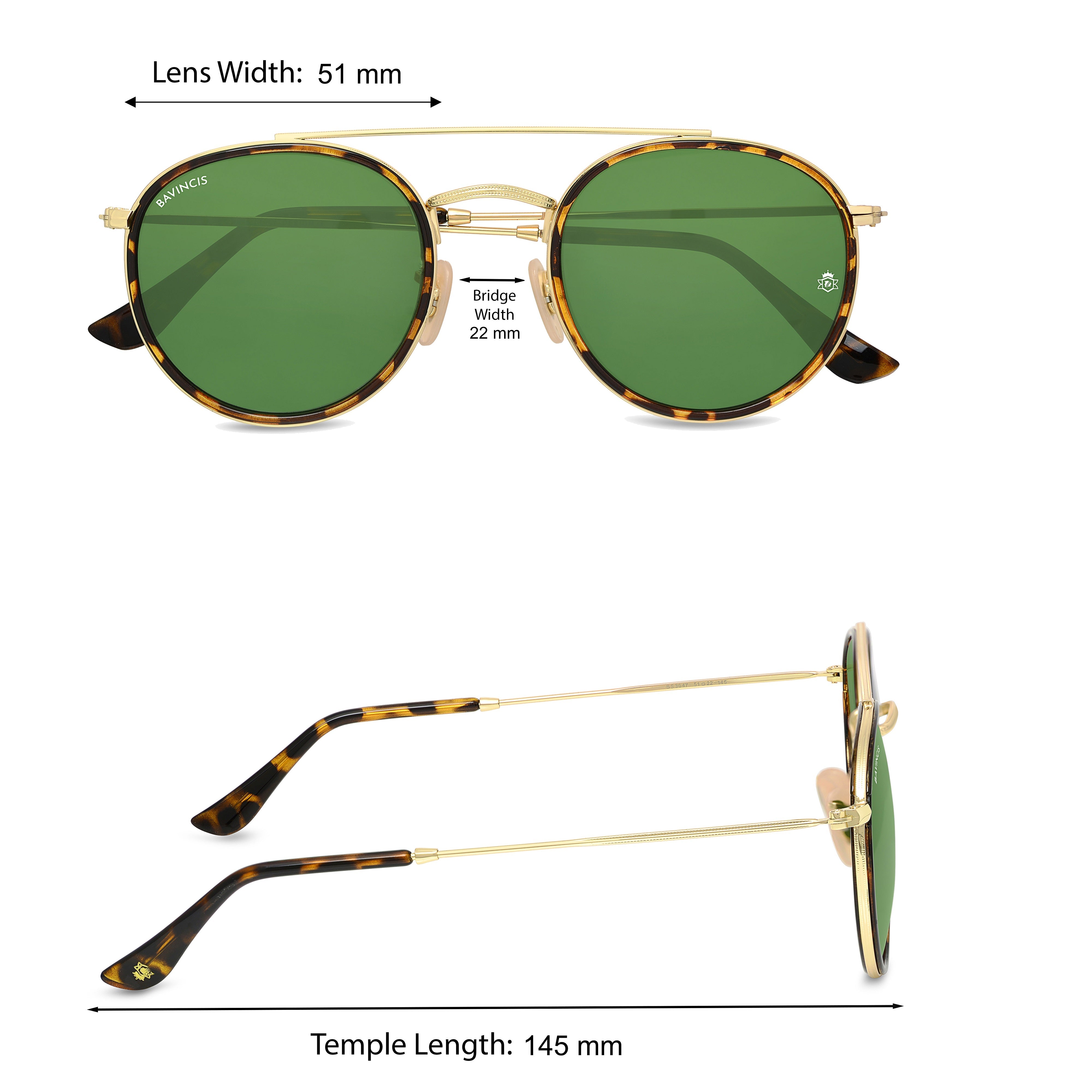 Bavincis Joyce T.Gold And Green Edition sunglasses - BAVINCIS