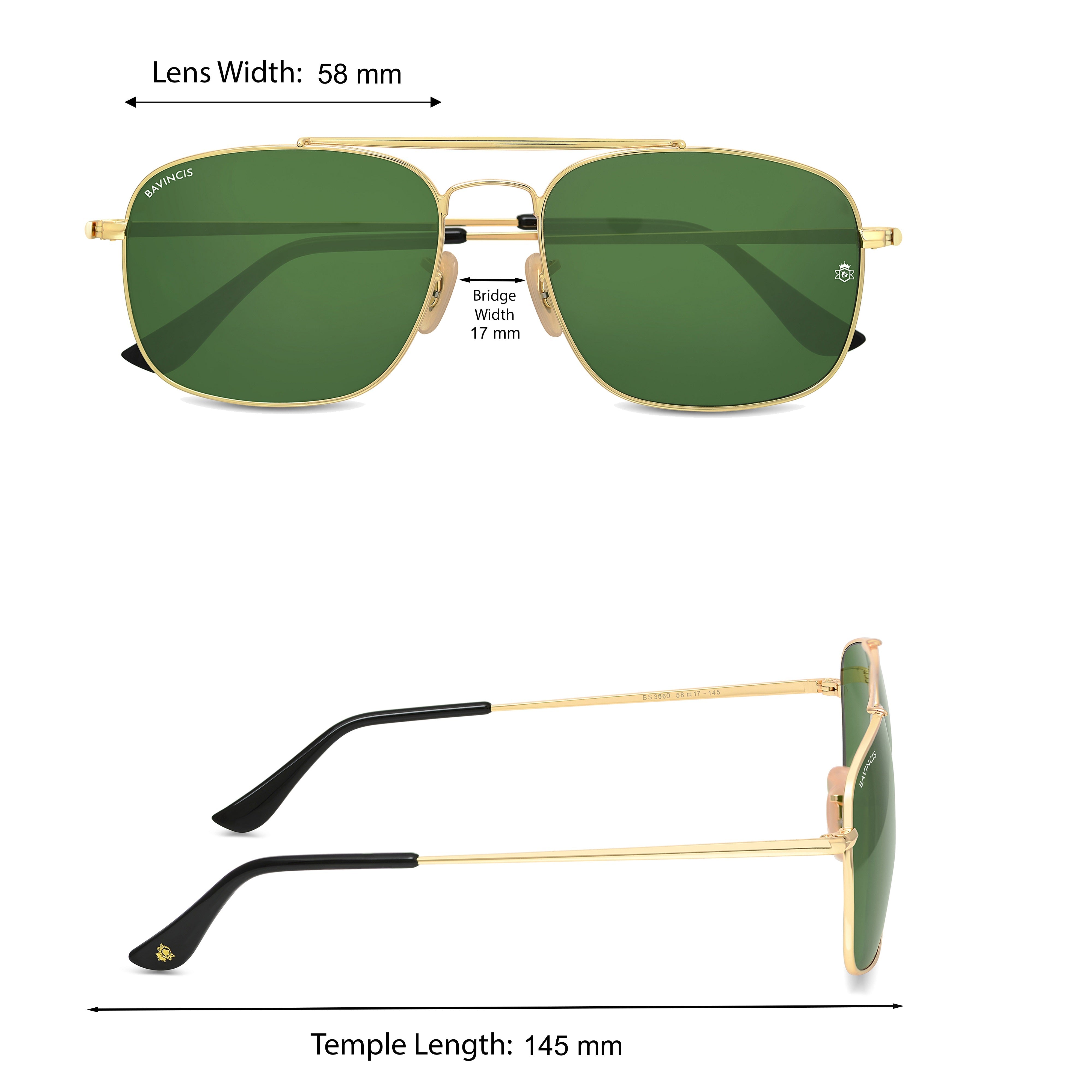 Bavincis Linford Gold And Green Edition Sunglasses - BAVINCIS