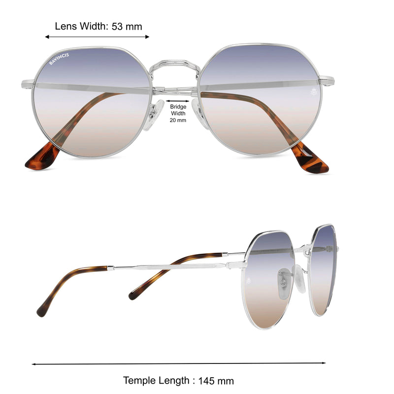 Bavincis Cooper Silver And Blue-Brown Gradient Edition Sunglasses