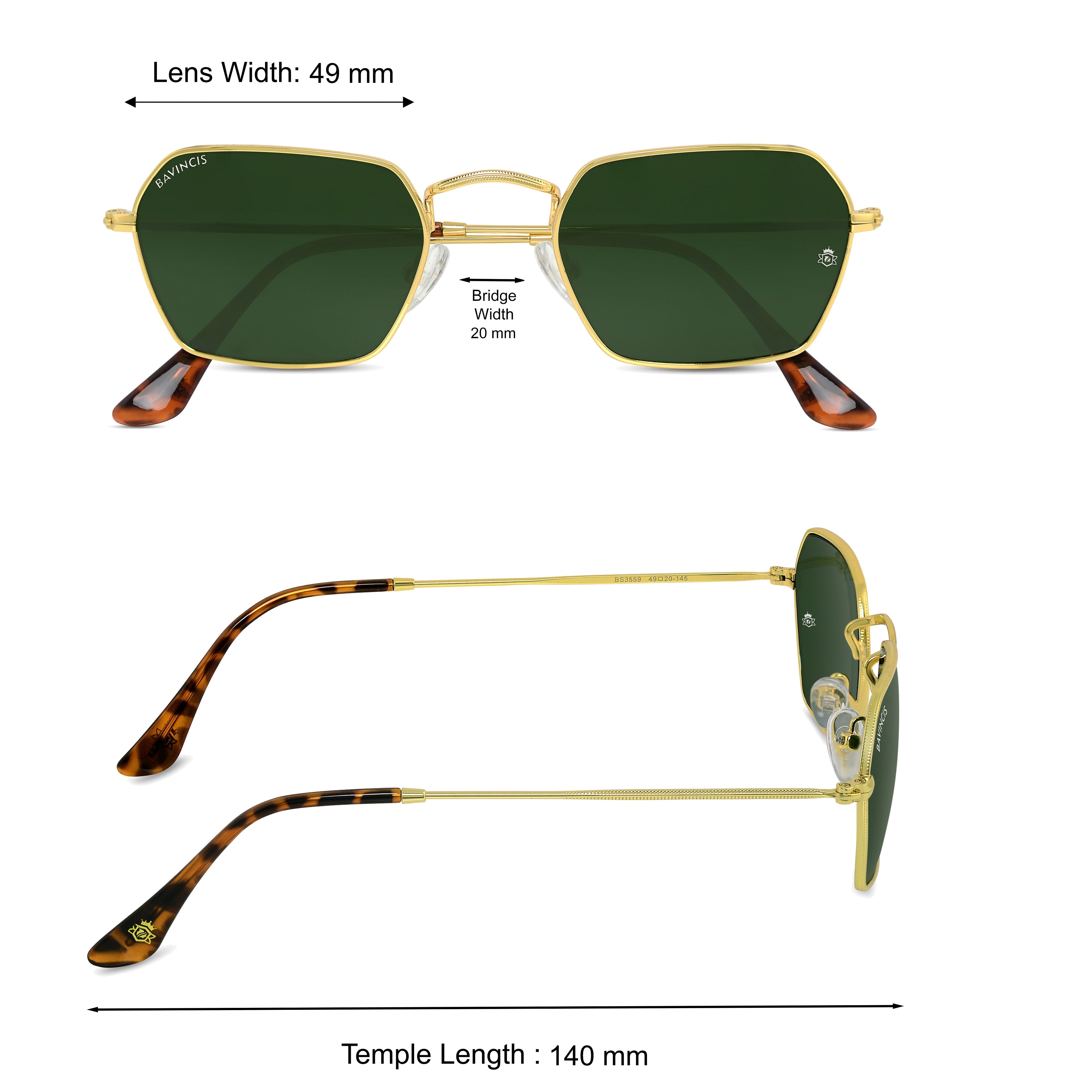 Bavincis Delight Gold And Green Edition Sunglasses