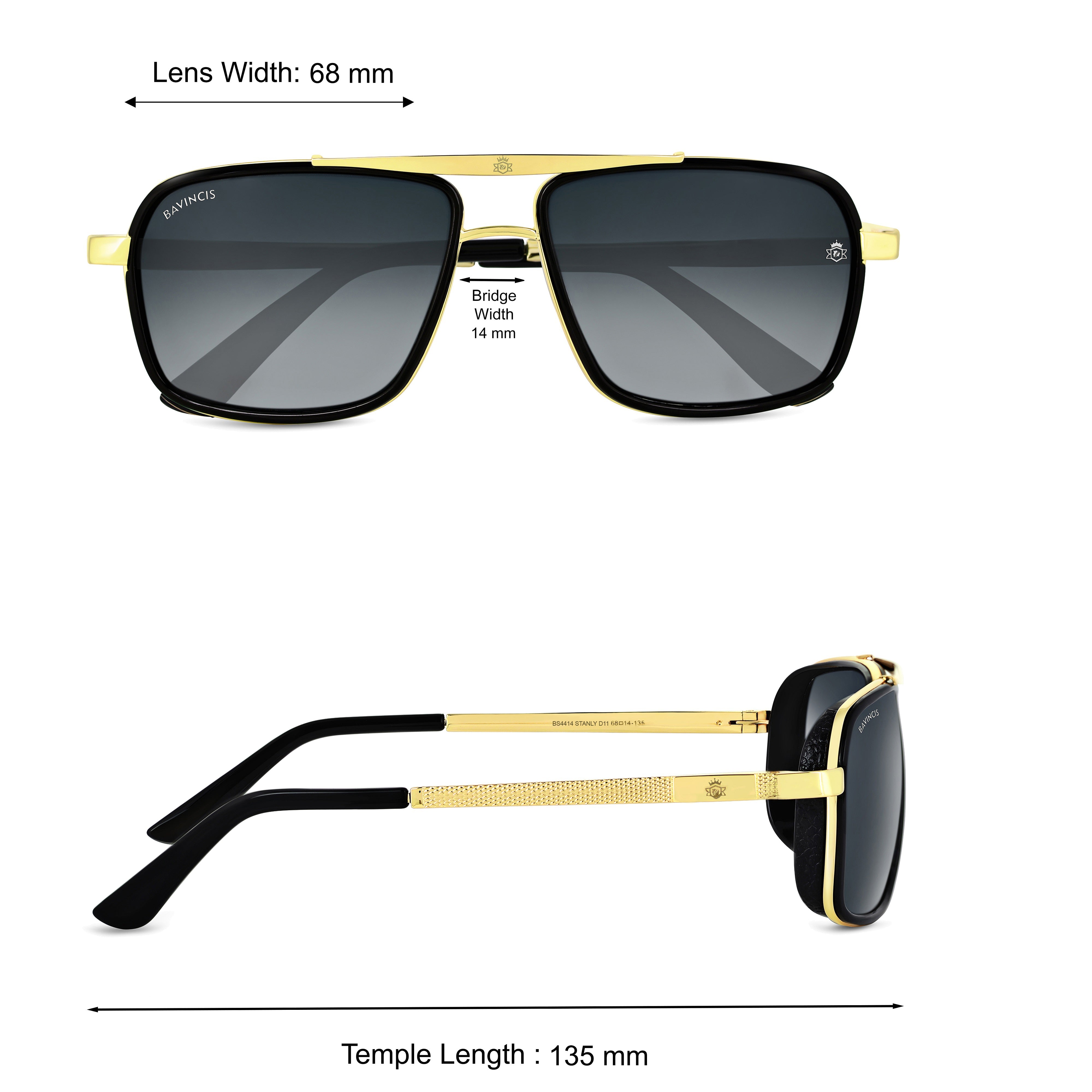 Bavincis Stanly D11 Gold And Gray Gradient Edition Sunglasses