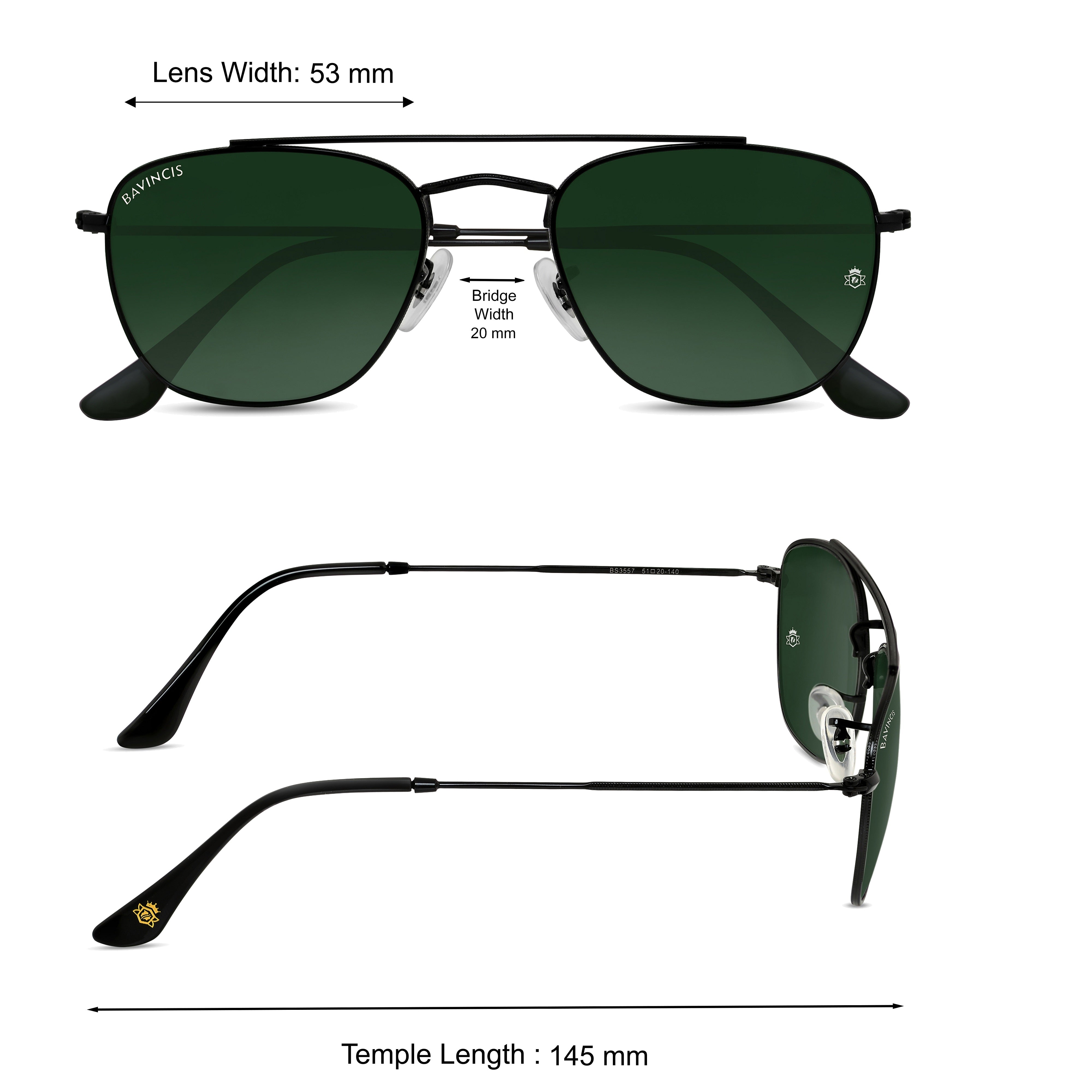 Bavincis Gracia Black And Green Edition Sunglasses