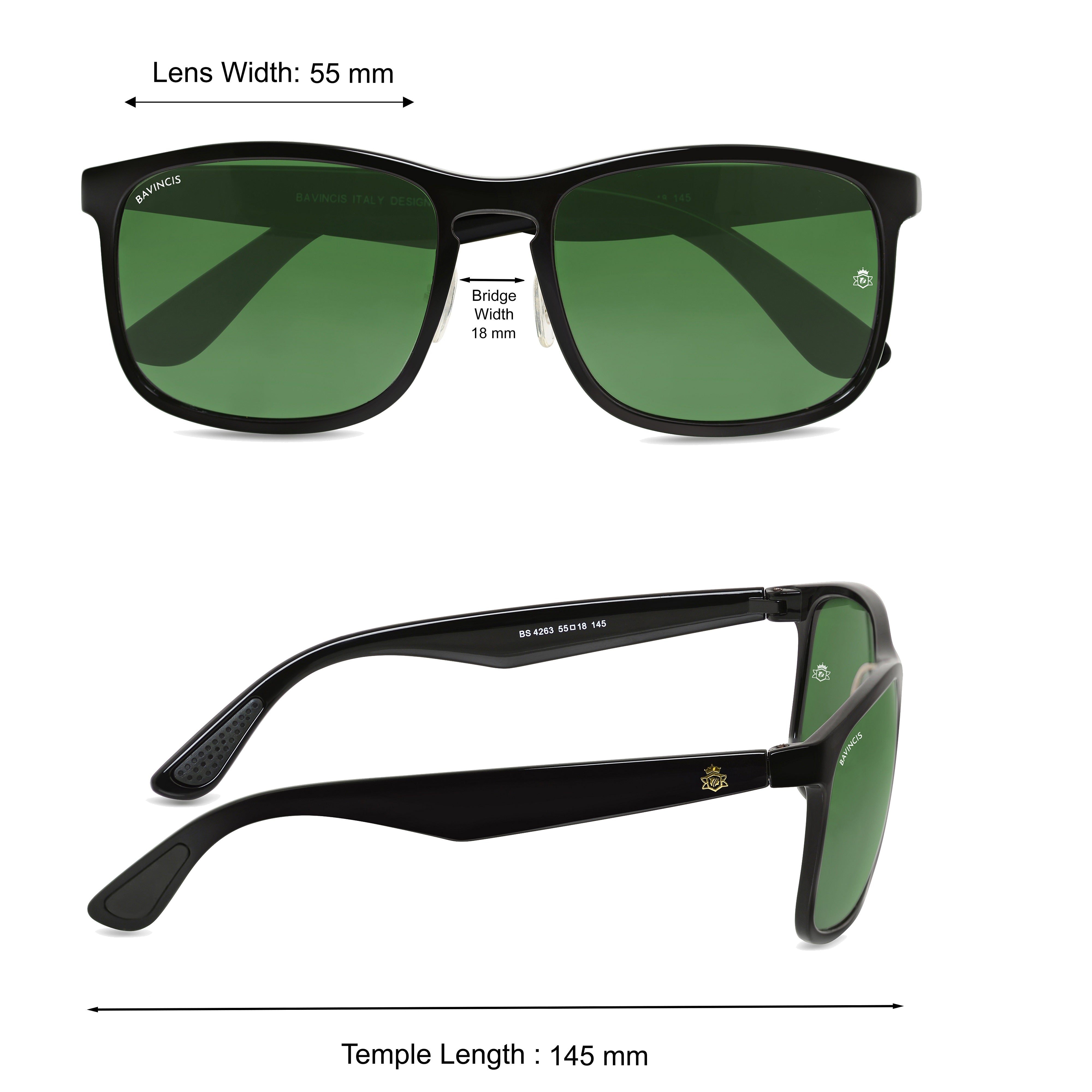 Bavincis Austen Black And Green Edition Sunglasses