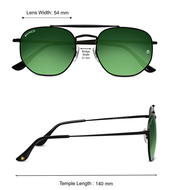 Bavincis Sparkle Black And Green Gradient Edition Sunglasses