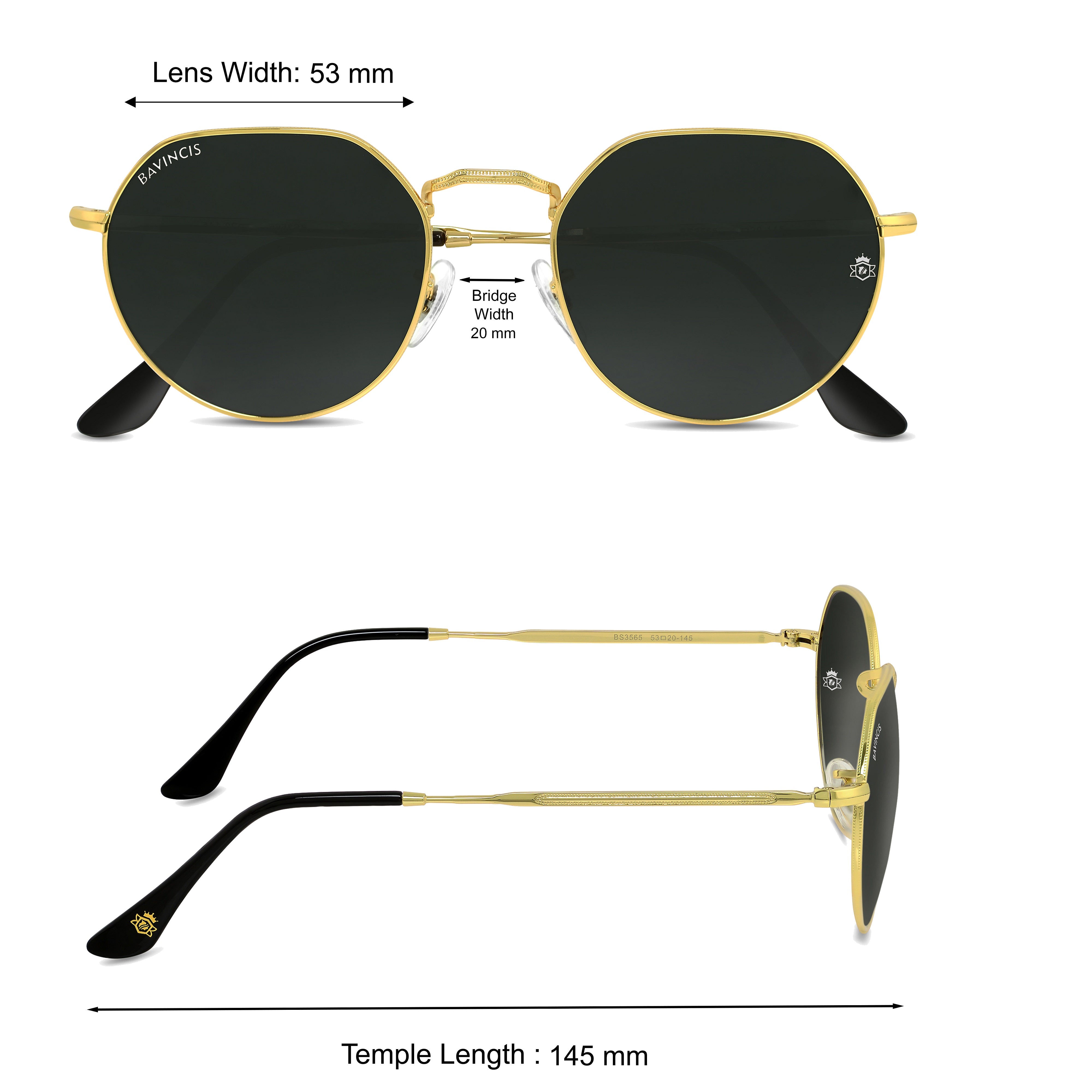 Bavincis Cooper Gold And Black Edition Sunglasses