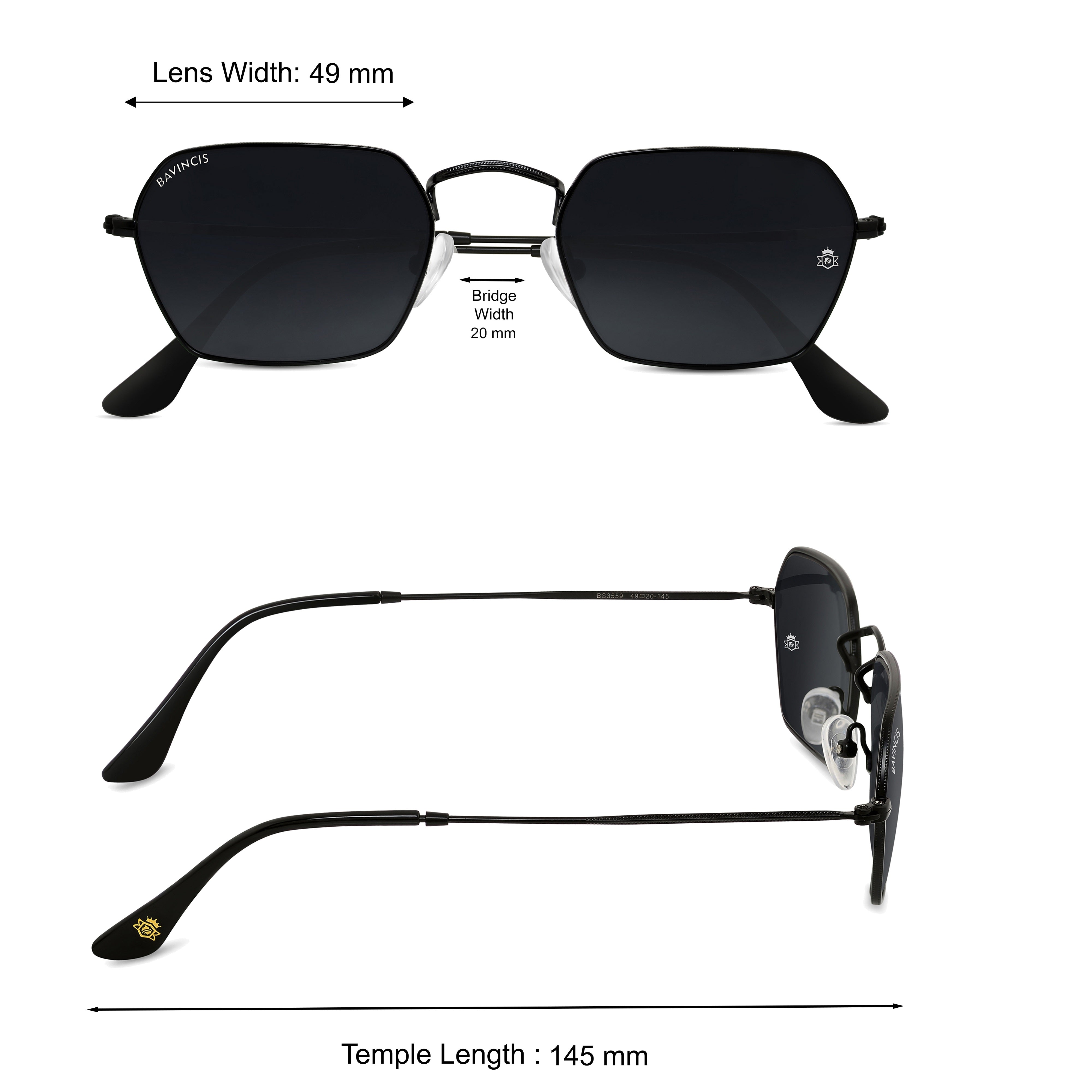 Bavincis Delight  Black And Black Edition Sunglasses