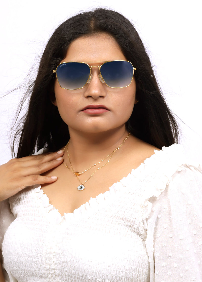 Bavincis Carloz Gold And Blue Gradient Edition Sunglasses