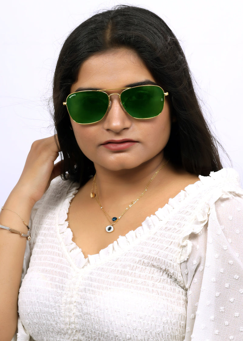 Bavincis Carloz Gold And Green Edition Sunglasses