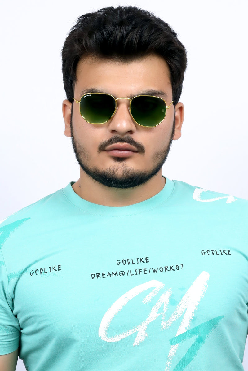 Bavincis Gemini Gold And Green Gradient Edition Sunglasses