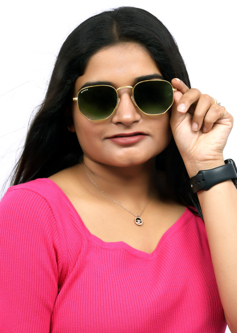 Bavincis Gemini Gold And Green Gradient Edition Sunglasses