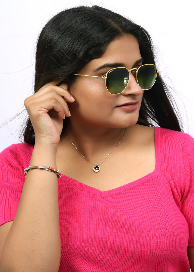 Bavincis Gemini Gold And Green Gradient Edition Sunglasses