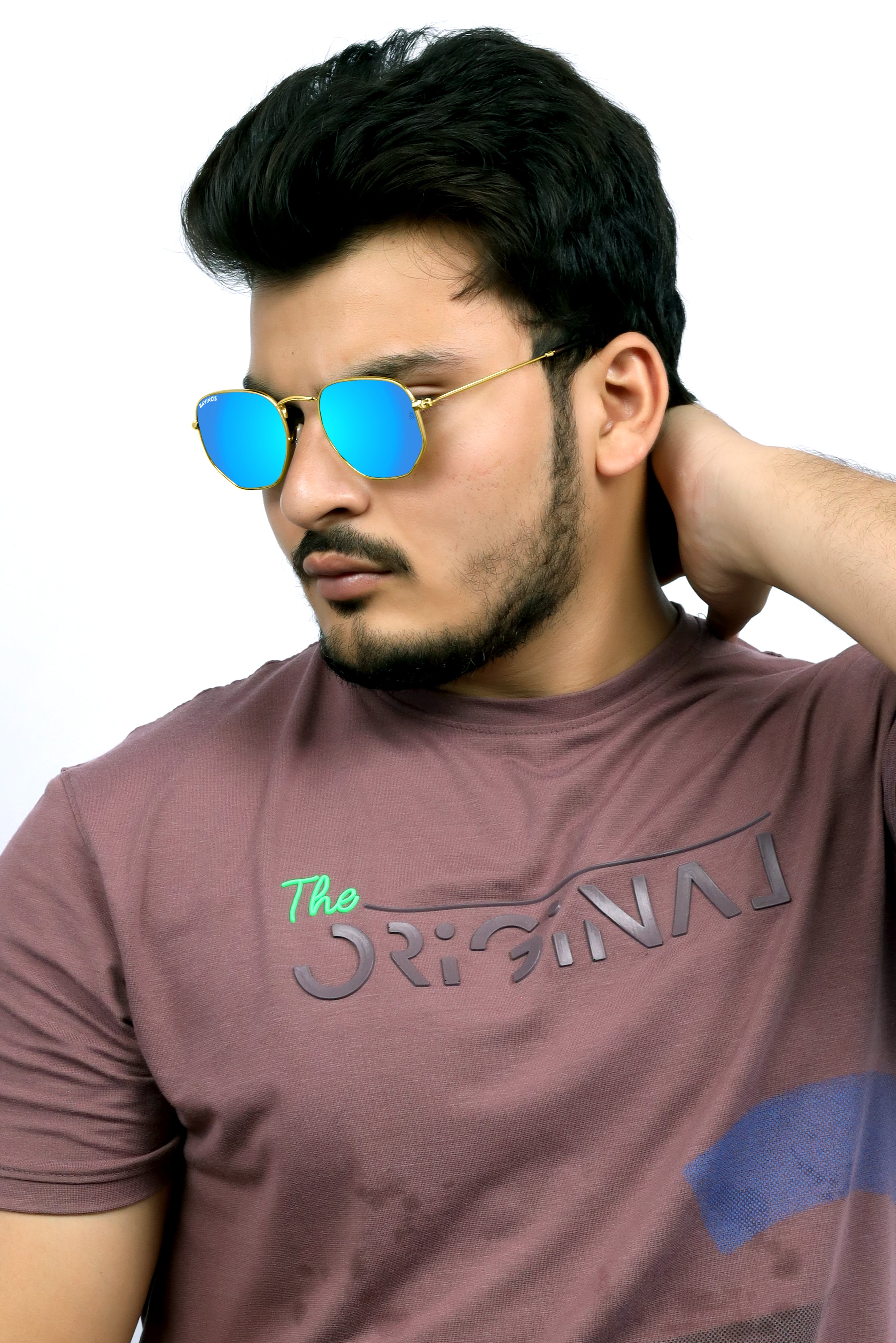 Bavincis Gemini Gold And Blue Mercury Edition Sunglasses