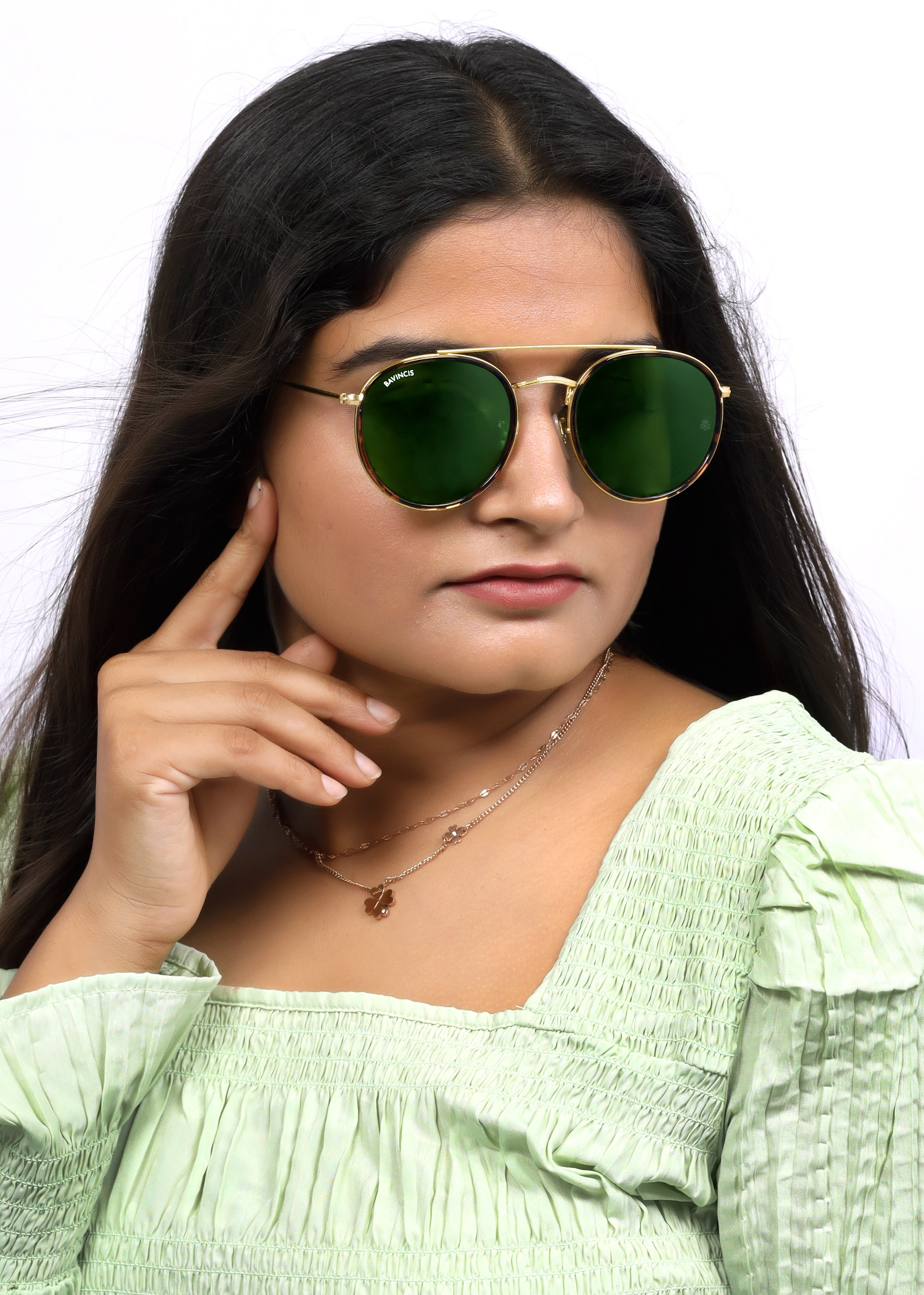 Bavincis Joyce T.Gold And Green Edition sunglasses