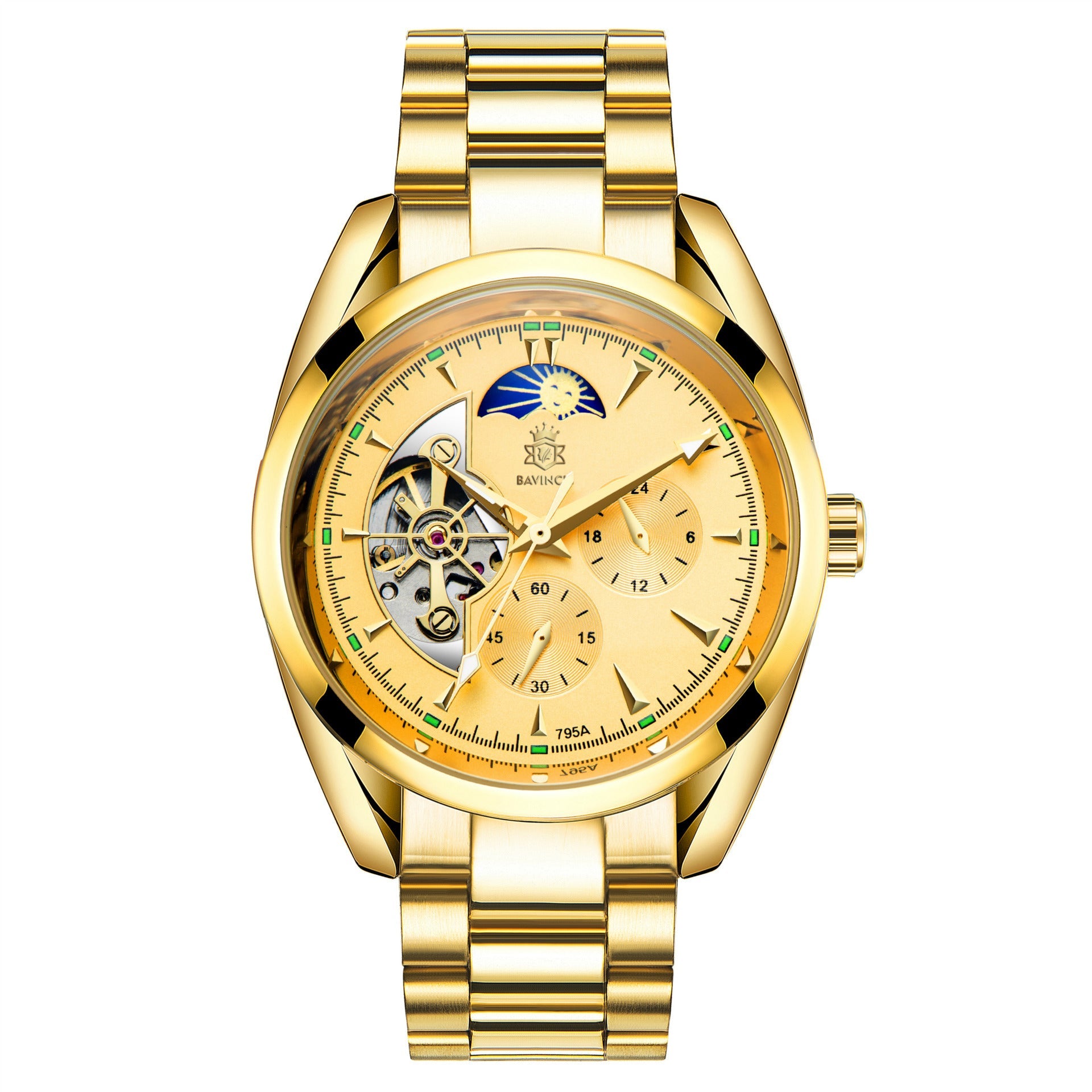 Bavincis Moonaut Gold And Gold I Automatic Watch - BAVINCIS