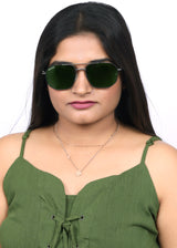 Bavincis Glance Silver And Green Edition Sunglasses