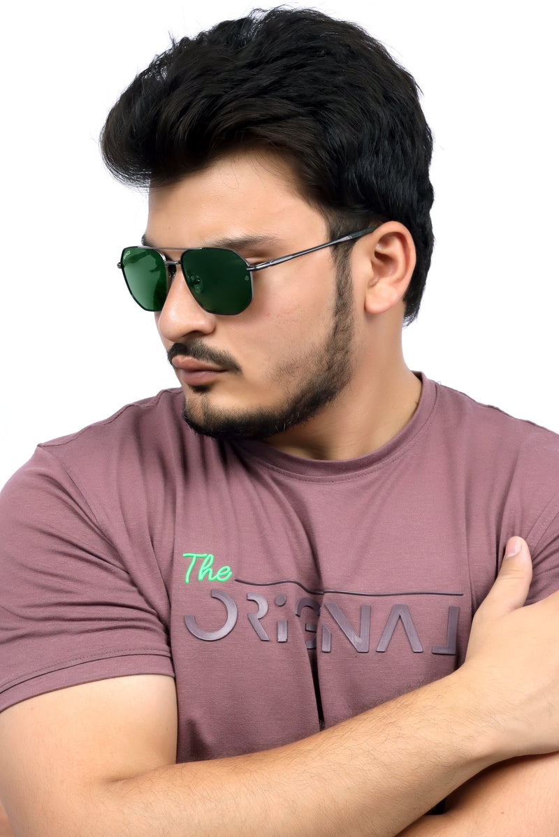 Bavincis Glance Silver And Green Edition Sunglasses