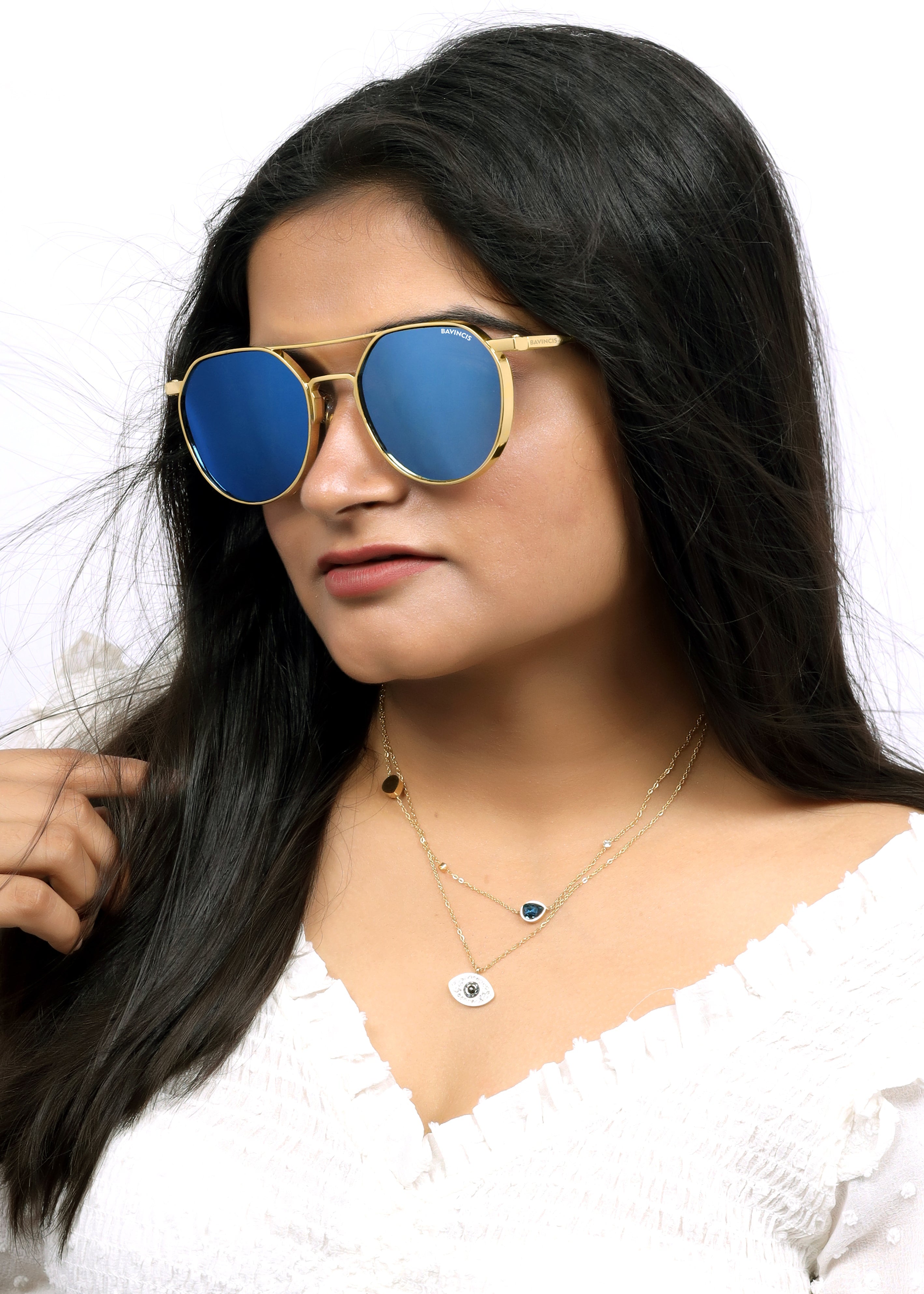 Bavincis Spektus Gold And Blue Mercury Edition Sunglasses