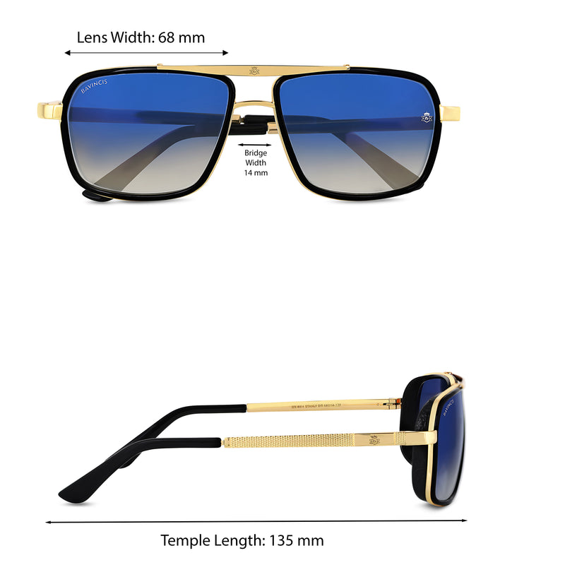 Bavincis Stanly D11 Gold And Blue Gradient Edition Sunglasses