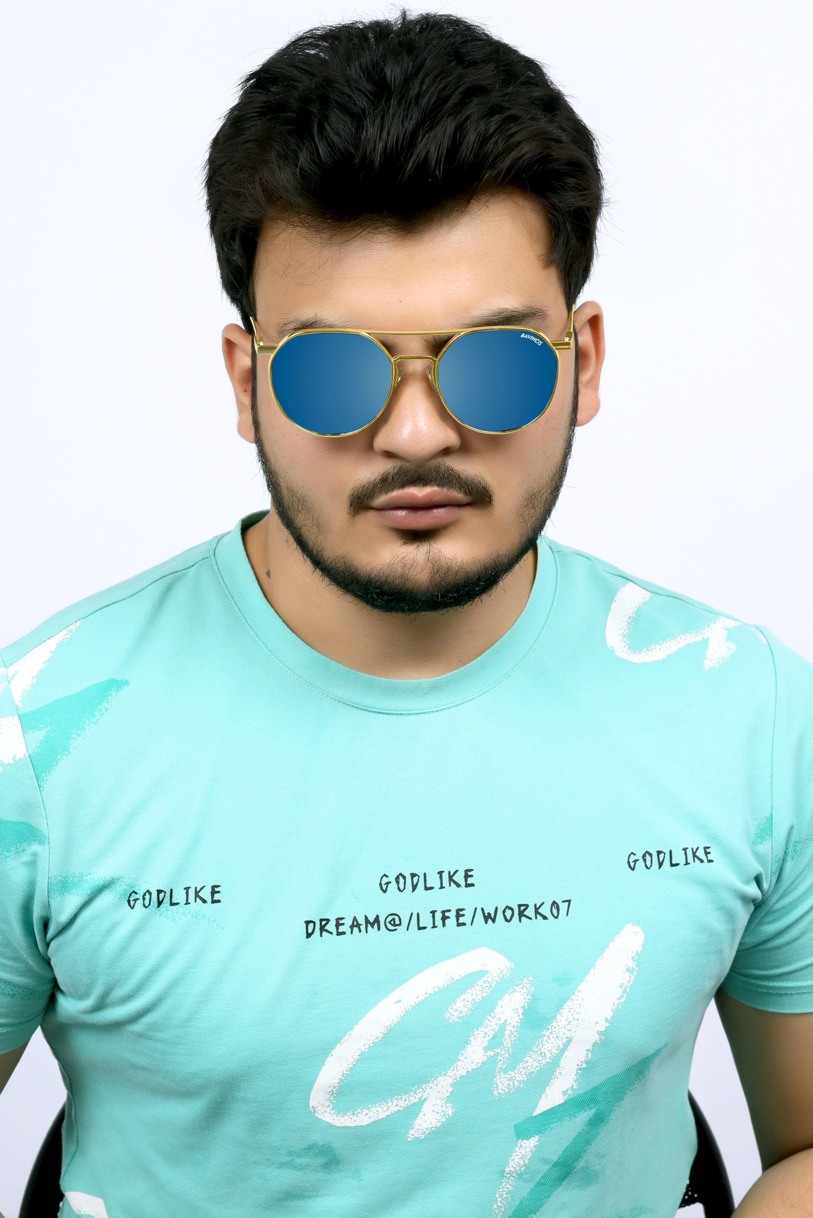 Bavincis Spektus Gold And Blue Mercury Edition Sunglasses