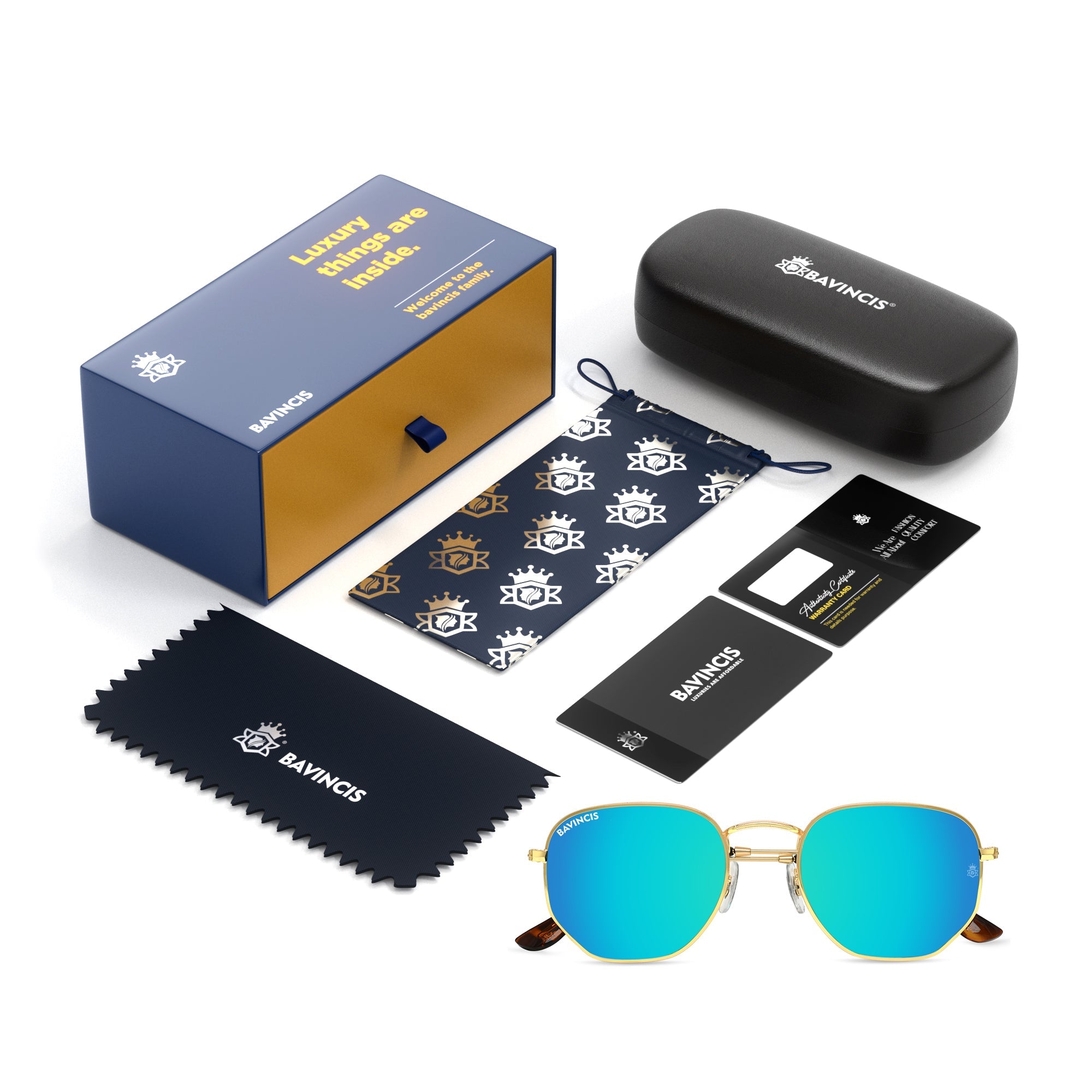 Bavincis Gemini Gold And Blue Mercury Edition Sunglasses