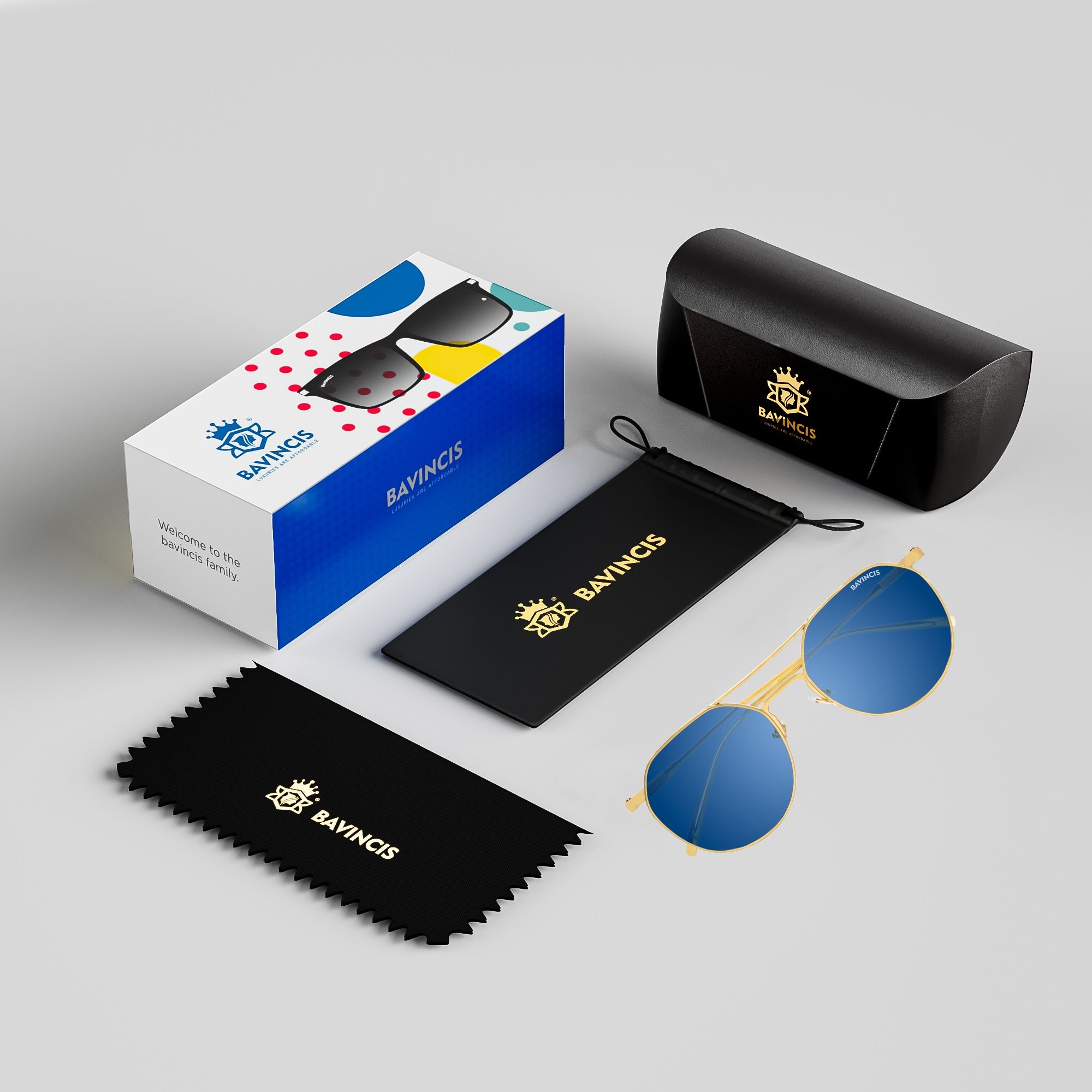 Bavincis Spektus Gold And Blue Mercury Edition Sunglasses