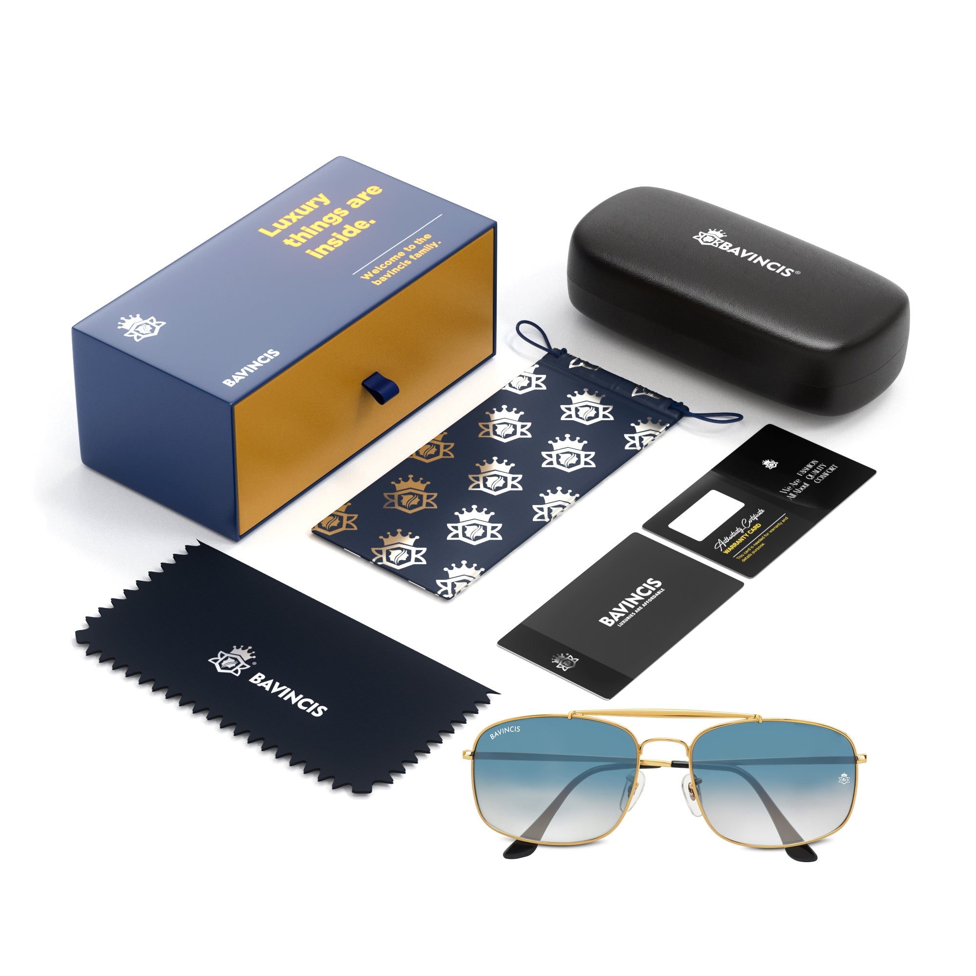 Bavincis Linford Gold And Blue Gradient Edition Sunglasses