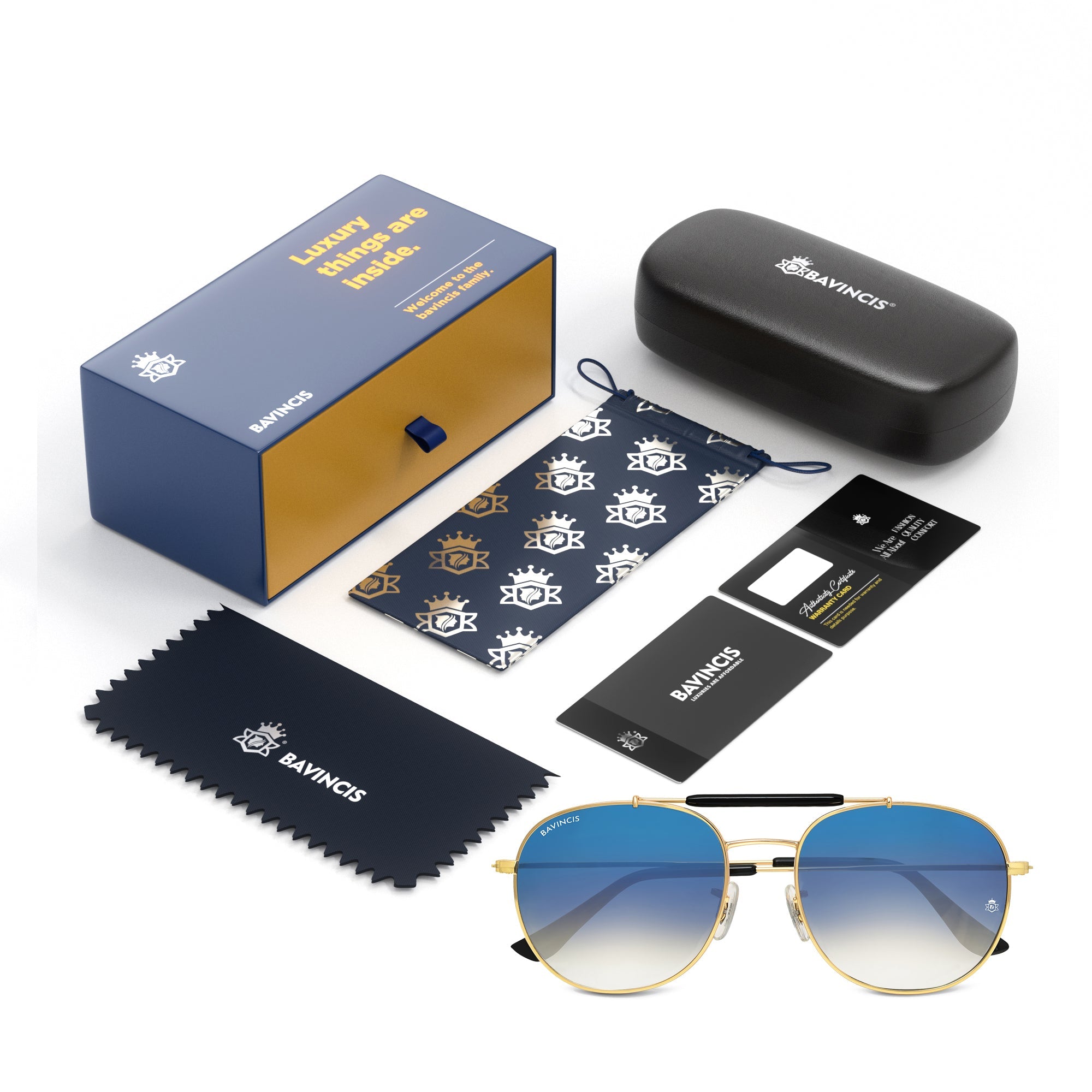 Bavincis Caliber Gold And Blue Gradient Edition sunglasses