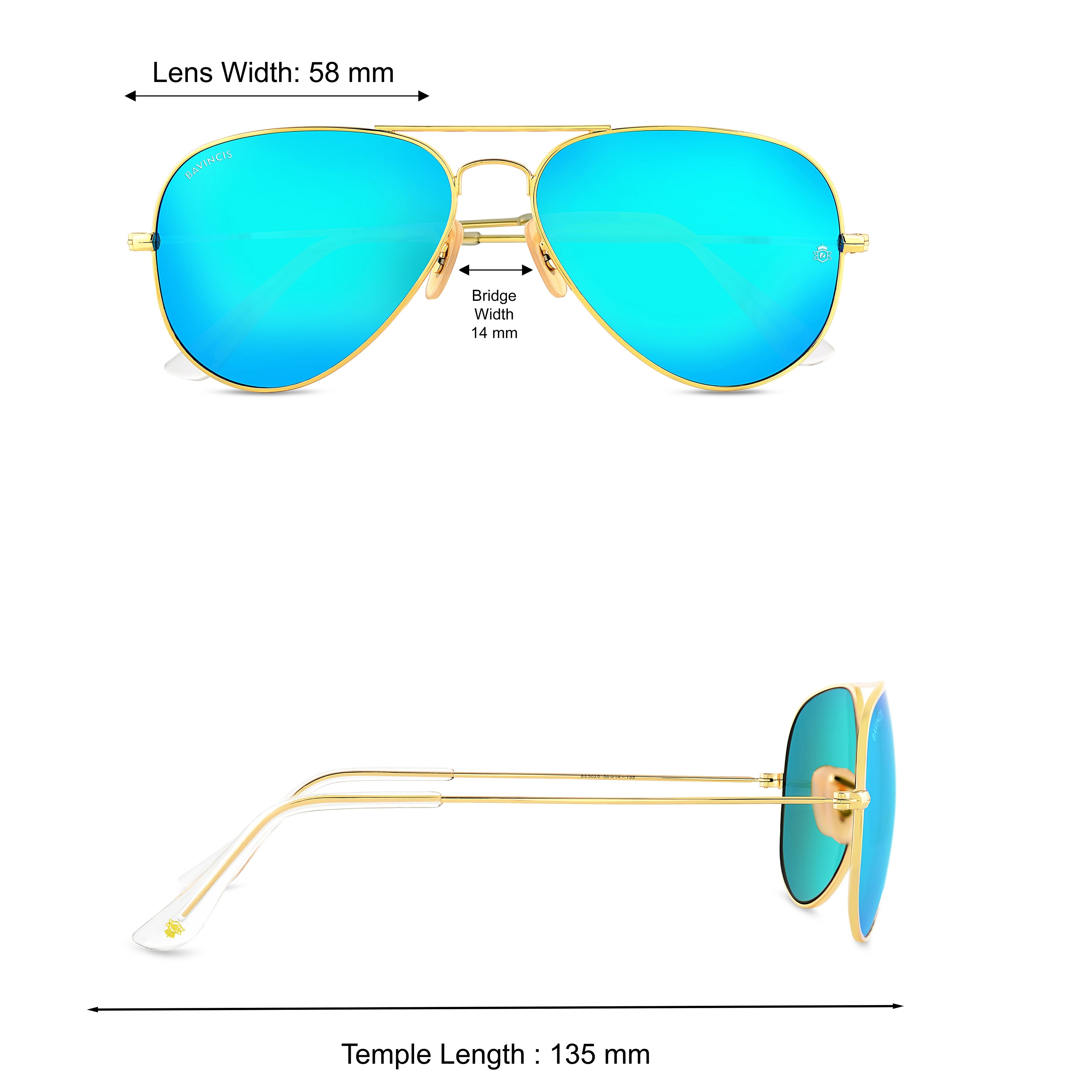 Bavincis Tommy Gold and Blue Mercury Edition sunglasses - BAVINCIS