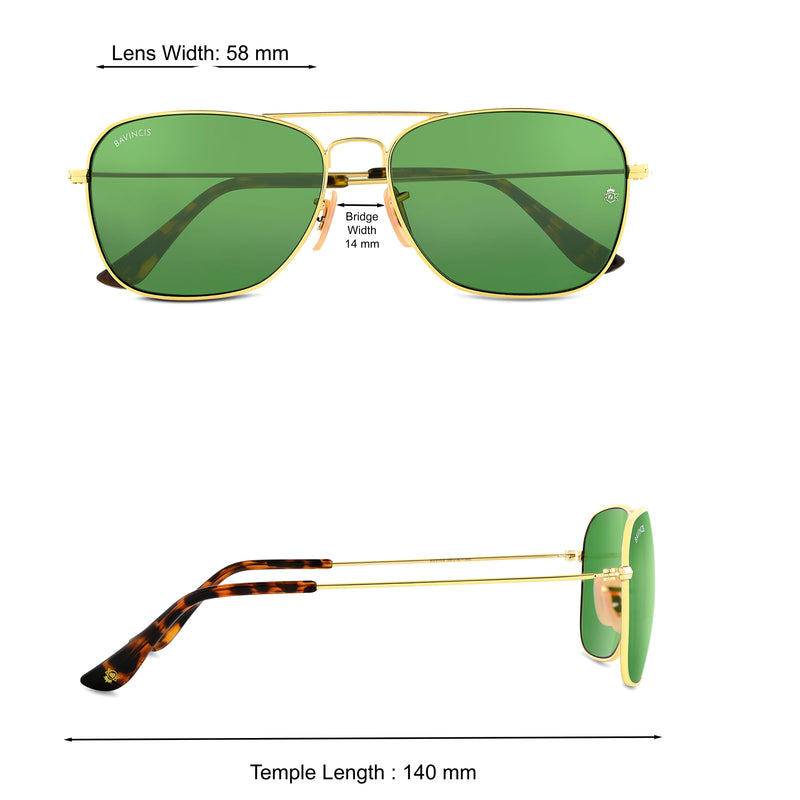 Bavincis Carloz Gold And Green Edition Sunglasses - BAVINCIS