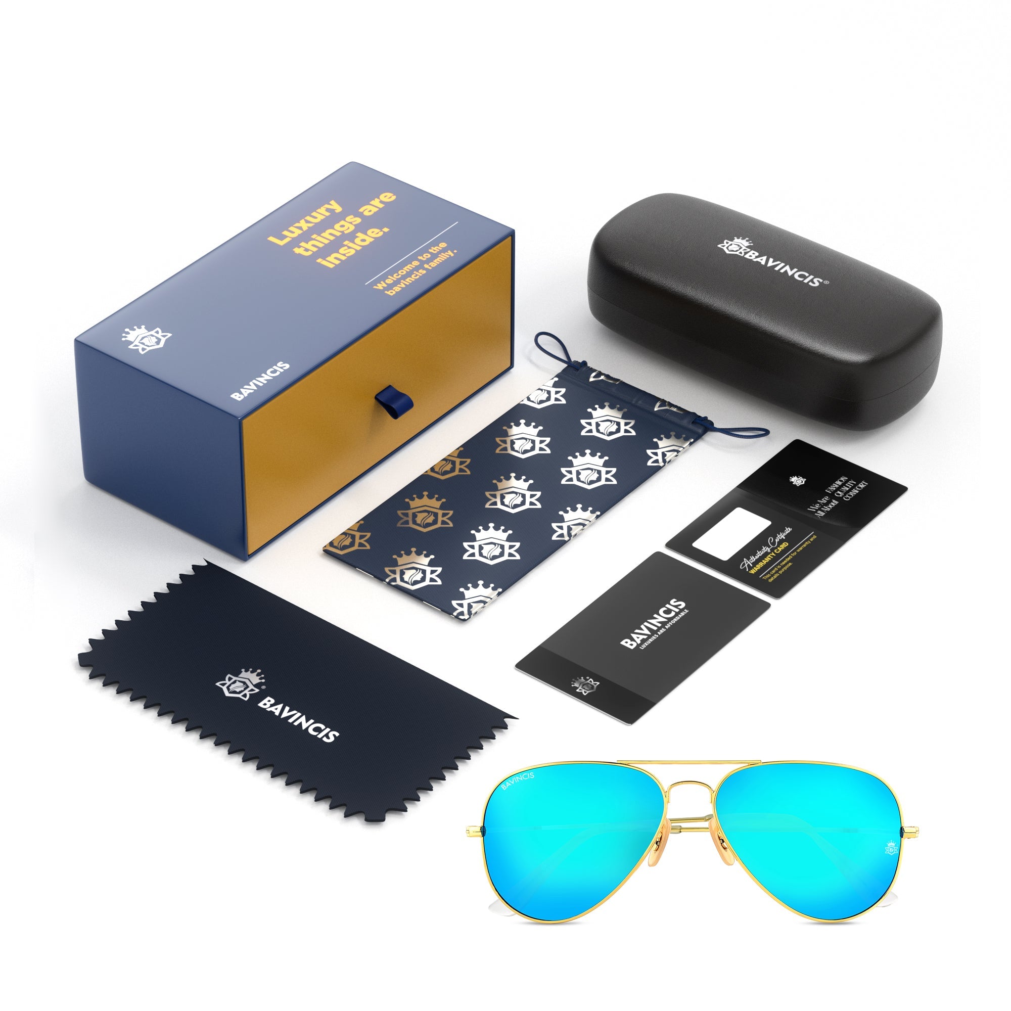 Bavincis Tommy Gold and Blue Mercury Edition sunglasses