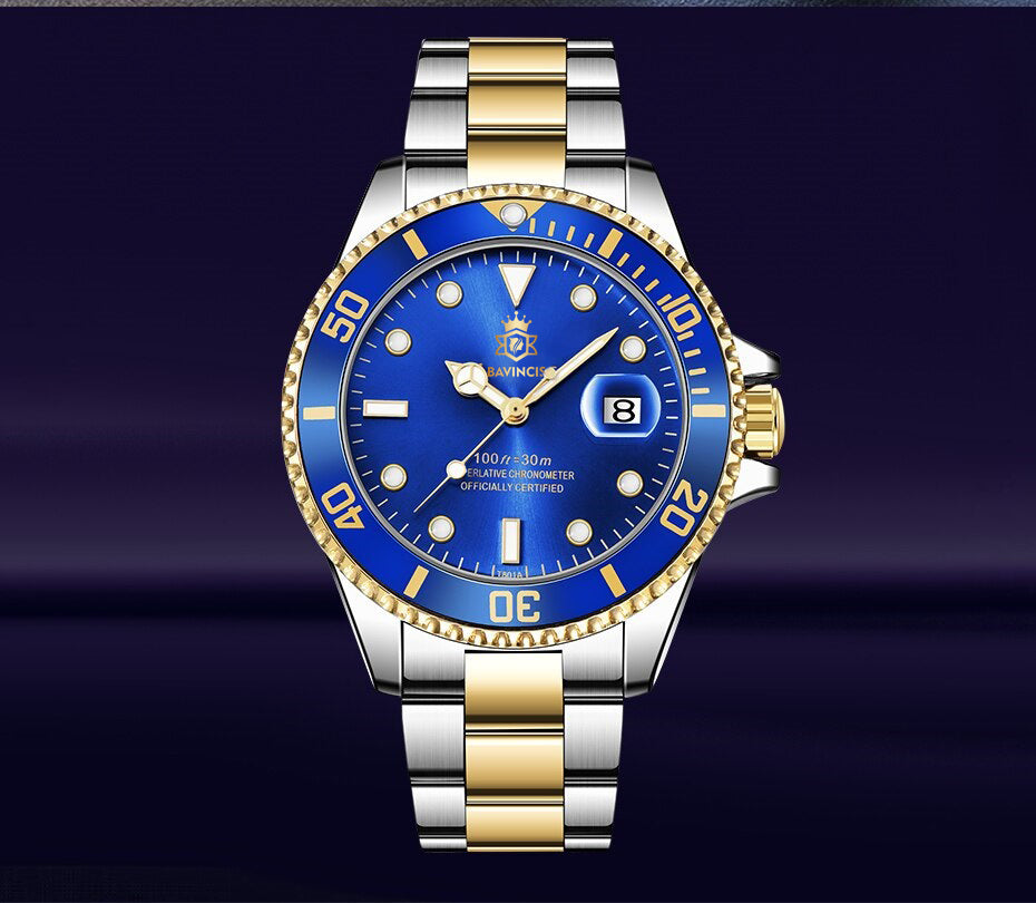 Bavincis Master Gold And Blue I Automatic Watch - BAVINCIS