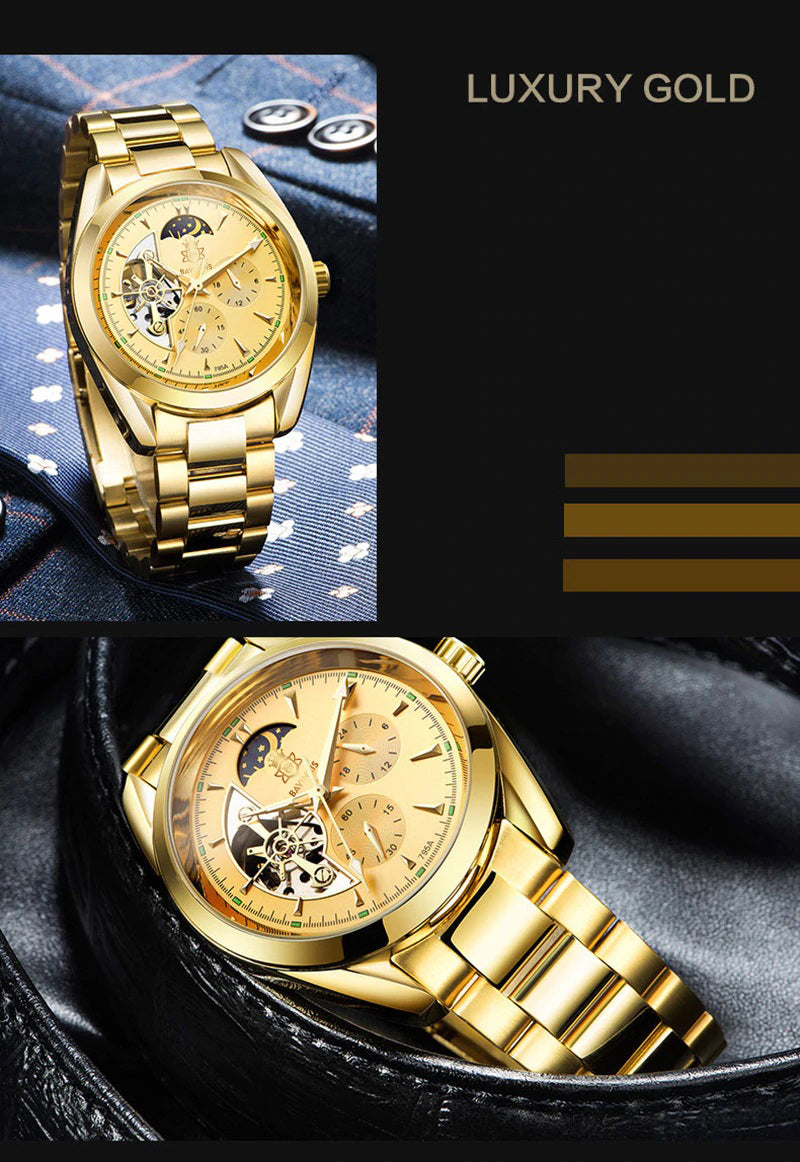 Bavincis Moonaut Gold And Gold I Automatic Watch - BAVINCIS